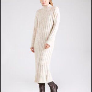 Cream Cable Knit Sweater Dress BRAND NEW NWT Chunky Mock Neck Vero Moda Small